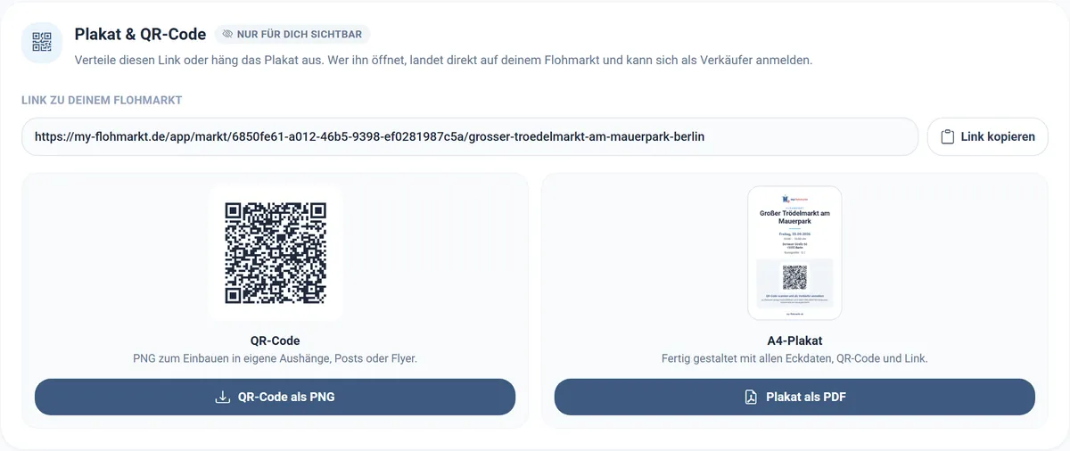 QR-Code und Plakat für deinen Flohmarkt